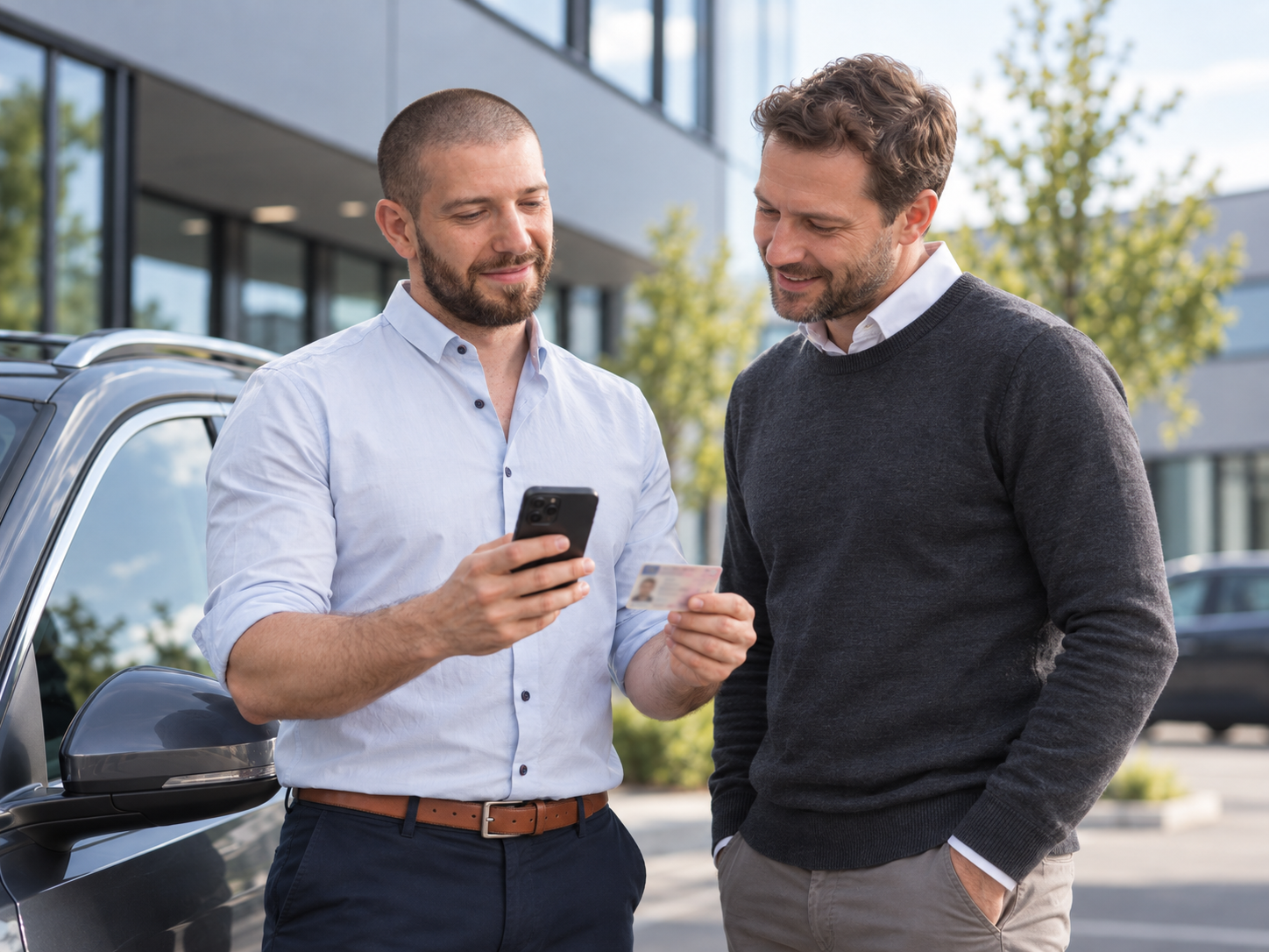 Der Führerschein muss zur Kontrolle. Der Mitarbeiter nicht.