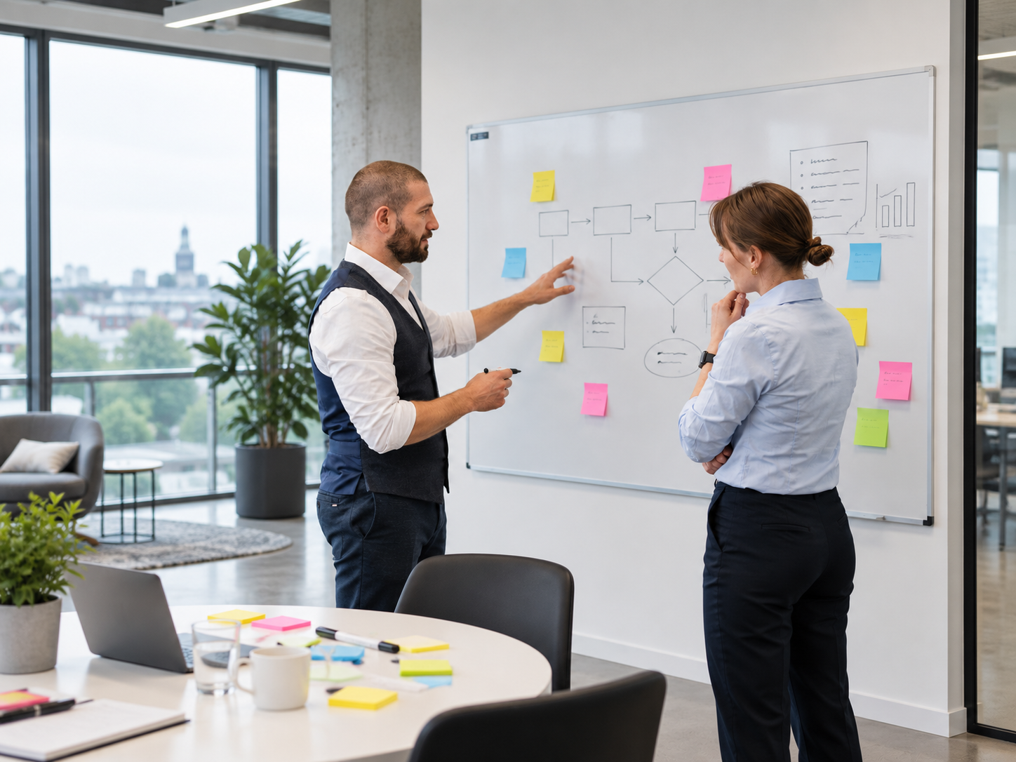 Servicetechniker bei der Wartung von IT-Infrastruktur